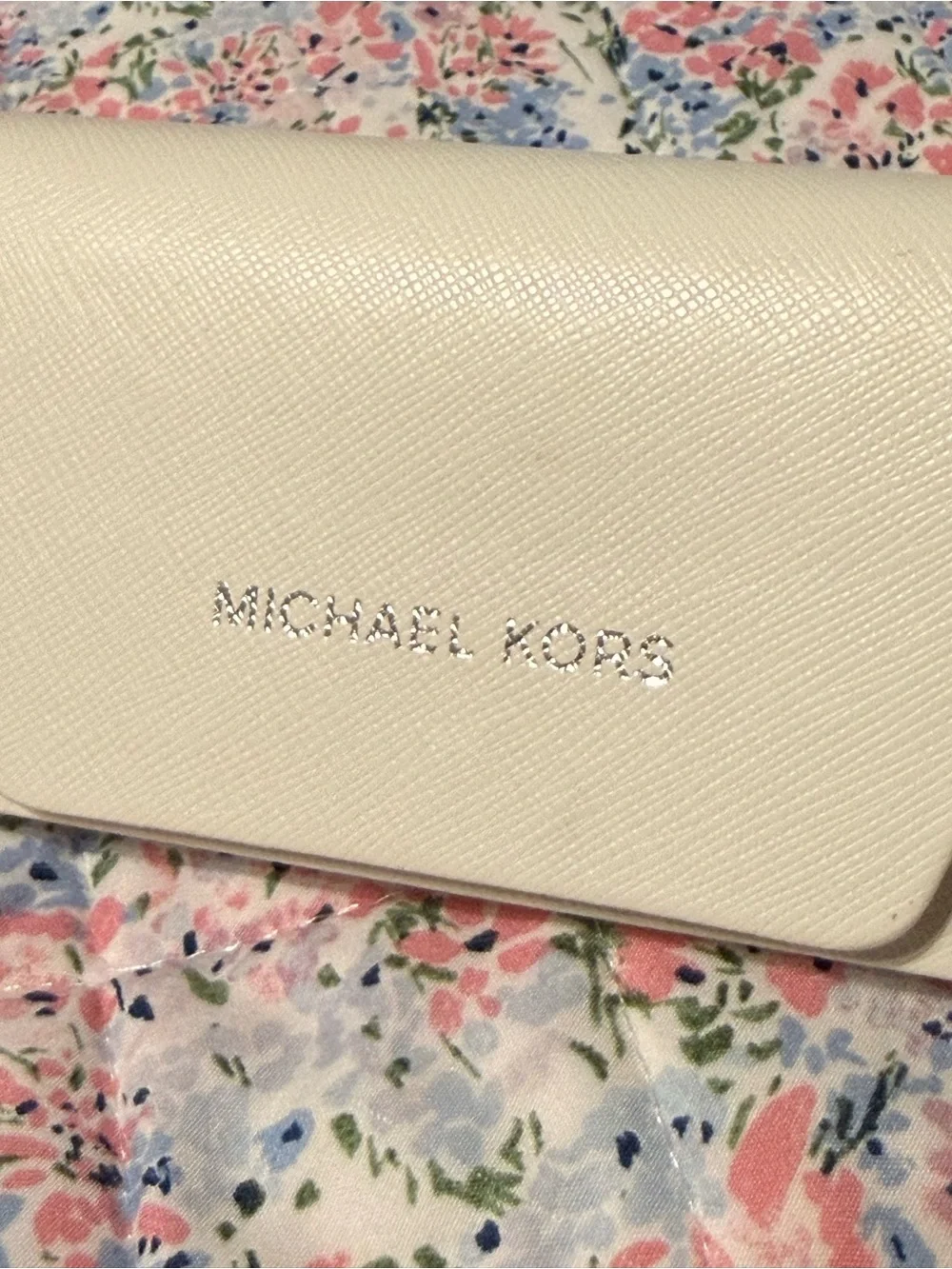 Michael Kors Cream Envelope Clutch with Logo